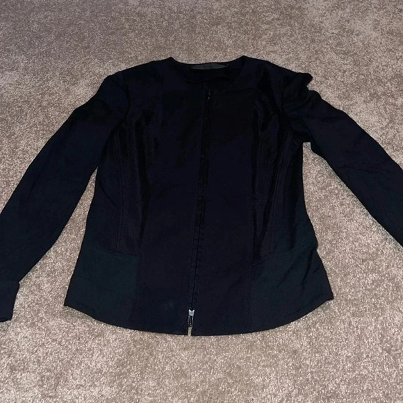 Donna Karan Zipper Blazer Jacket Black Size US 10.  X - Picture 1 of 6